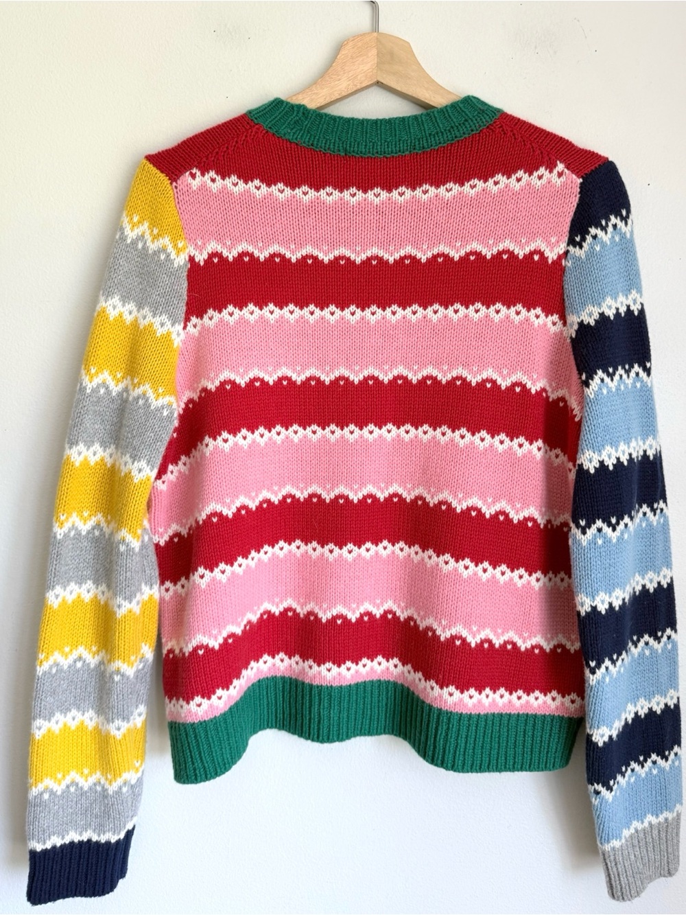 Boden Clara Fair Isle Stripe Knit Sweater in Colorful Blue Red Pink Green - Picture 6 of 7